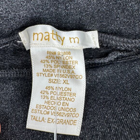 Matty M leggings women's XL ponte pull on skinny crop stretch charcoal gray NEW - Picture 7 of 8